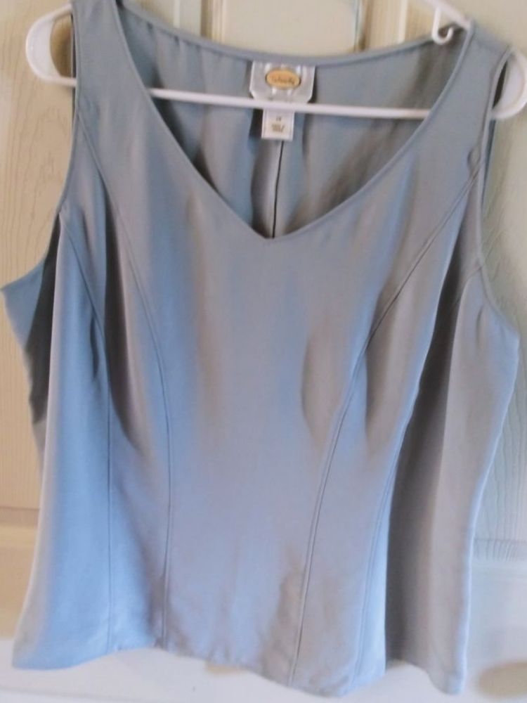 Talbots Sleeveless Bare Silk V Neck Top